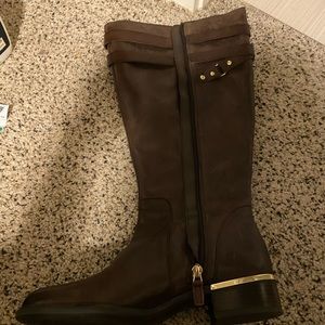 Franco sarto Celeste brown leather riding boot, size 8 wide calf 18i inch